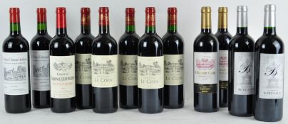 A mixed case of twelve bottles of Laithwaite's red wines, Chataeau le Coin x 5,