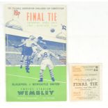 An official F A programme for the Challenge Cup Competition Final Tie match between Blackpool and