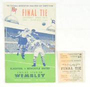 An official F A programme for the Challenge Cup Competition Final Tie match between Blackpool and