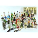 A collection of over 50 beer, spirit and other miniatures, to include Guinness, Gilbeys, Gordons,