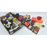A large box of assorted sea tackle, lines, rigs, wallets,