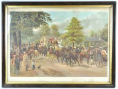 Victorian school, The Meet of the Four in Hand Club, chromolithograph,