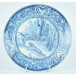 A Boch 'Delft' plate, painted in blue with a shooting scene,