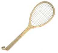 A vintage children's tennis racquet, un-marked,