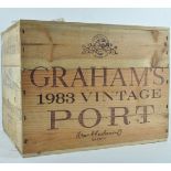 An un-opened case of twelve bottles of Grahams 1983 Vintage Port