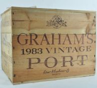 An un-opened case of twelve bottles of Grahams 1983 Vintage Port