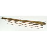 A VIntage Hardy 'Palakona' three piece split cane Trout rod