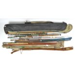 A collection of vintage sea and coarse rods, including Milbro, Edgar and Sealey,