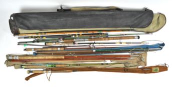 A collection of vintage sea and coarse rods, including Milbro, Edgar and Sealey,