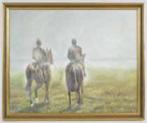 A J Dent, 'Riders', Riders Mist and Light, oil on canvas, signed lower right,