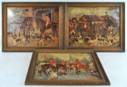 After E F Holt hunting scenes,chromolithographs,