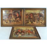 After E F Holt hunting scenes,chromolithographs,