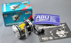 An ABU Garcia Ambassador multiplying reel