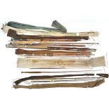 Seven vintage coarse rods, including Allcocks,