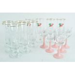 A group of ten promotional pub glasses for Pony and Cherry B,