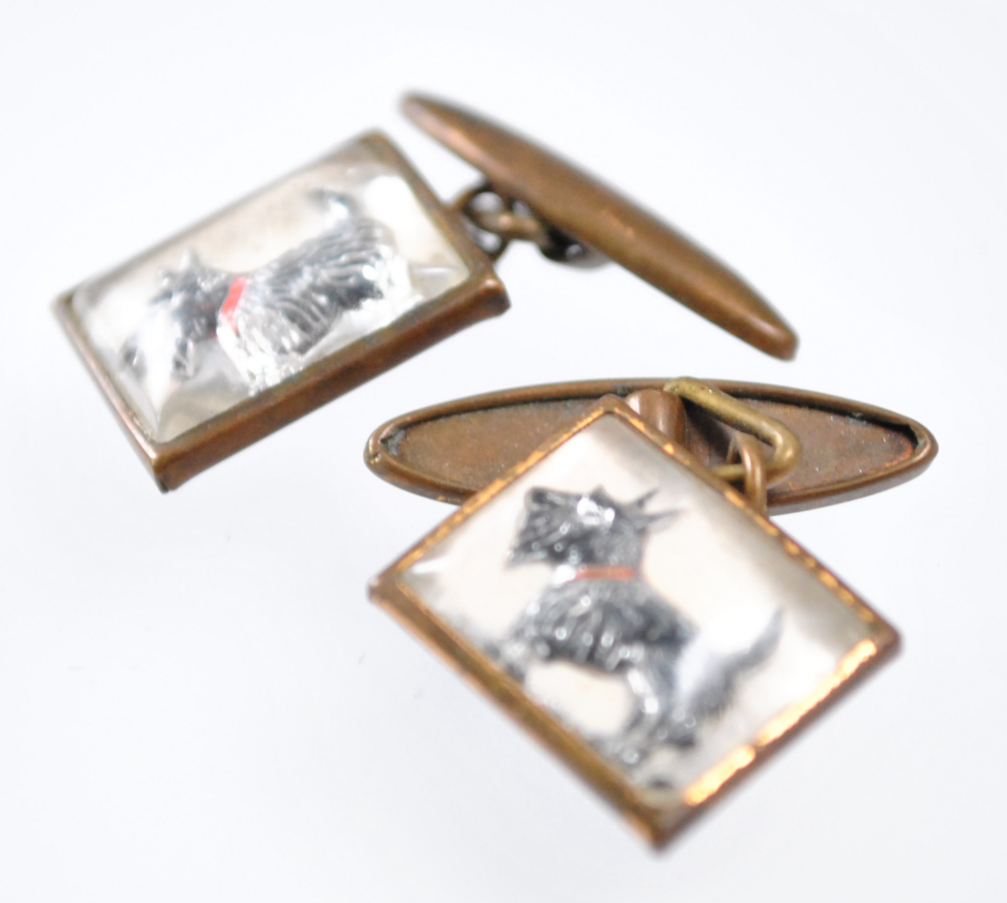 A pair of cufflinks, each printed with a hunter horses head, - Image 3 of 3