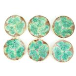 A set of six Victorian majolica plates