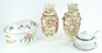 A pair of Japanese earthernware vases,