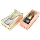 Two pairs of ladies evening shoes,