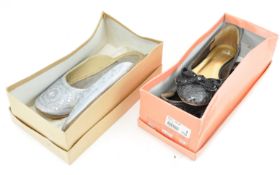 Two pairs of ladies evening shoes,