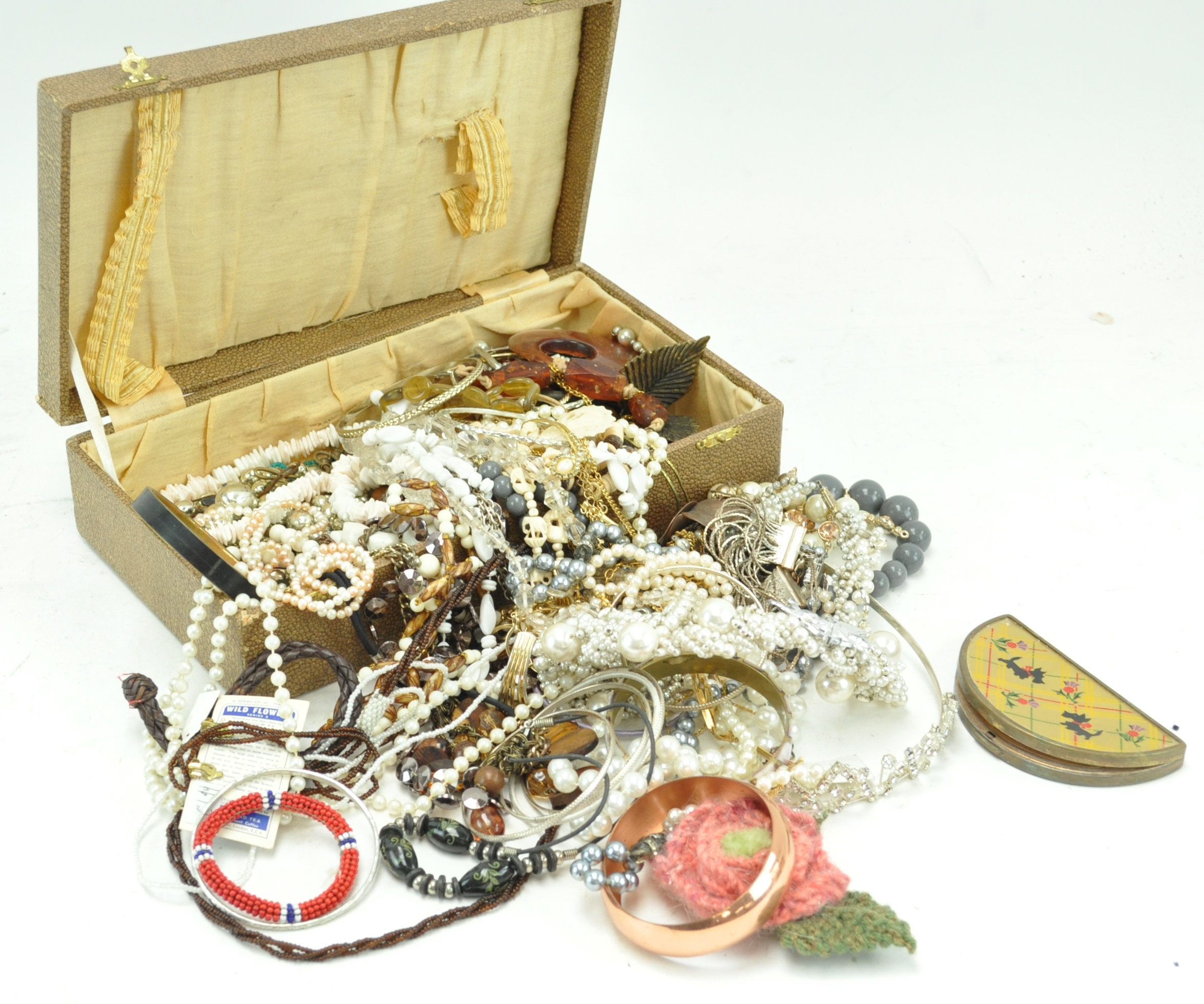 A box of assorted costume jewellery