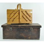 A tool box and a sewing box with contents