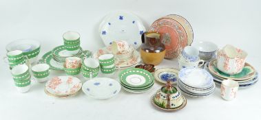 A 19th century porcelain tea service and other ceramics