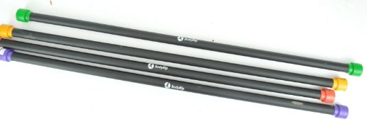 Four 'Bodyrip' weight bars (2kg - 5kg)