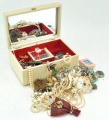 A box of assorted costume jewellery