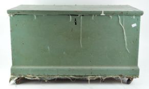 A painted pine blanket box,