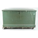 A painted pine blanket box,