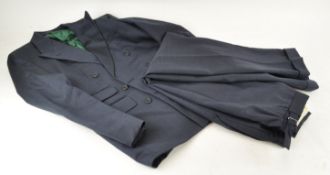 A man's double breasted navy suit