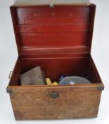 A tin trunk,