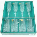 Two boxes of four Saltzburg crystal glasses