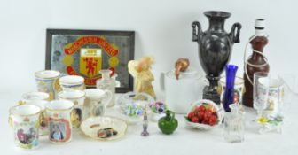 A Manchester United mirror and other items