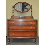 An oak dressing table,