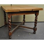 An oak draw leaf table,