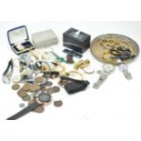 A group of costume jewellery and other items