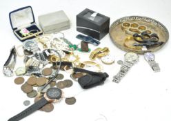 A group of costume jewellery and other items