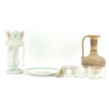 A Victorian glass lustre,