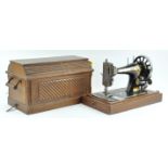 A mahogany cased Singer sewing machine