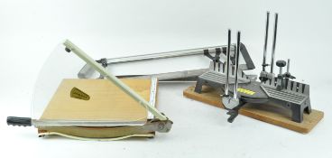 A guillotine and a mitre saw