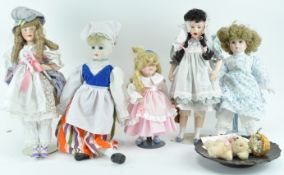 A group of 20th century bisque headed dolls