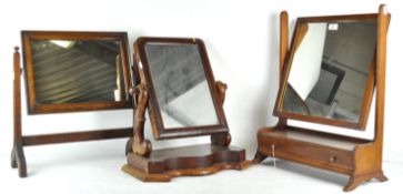 Three wood swing dressing mirrors,