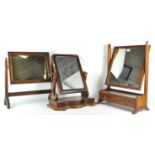 Three wood swing dressing mirrors,