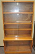 A mahogany stacking bookcases with glazed doors