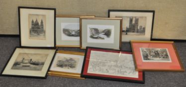 A group of 19th century framed prints