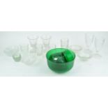 A glass dessert service and other items