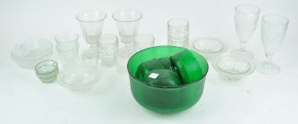 A glass dessert service and other items