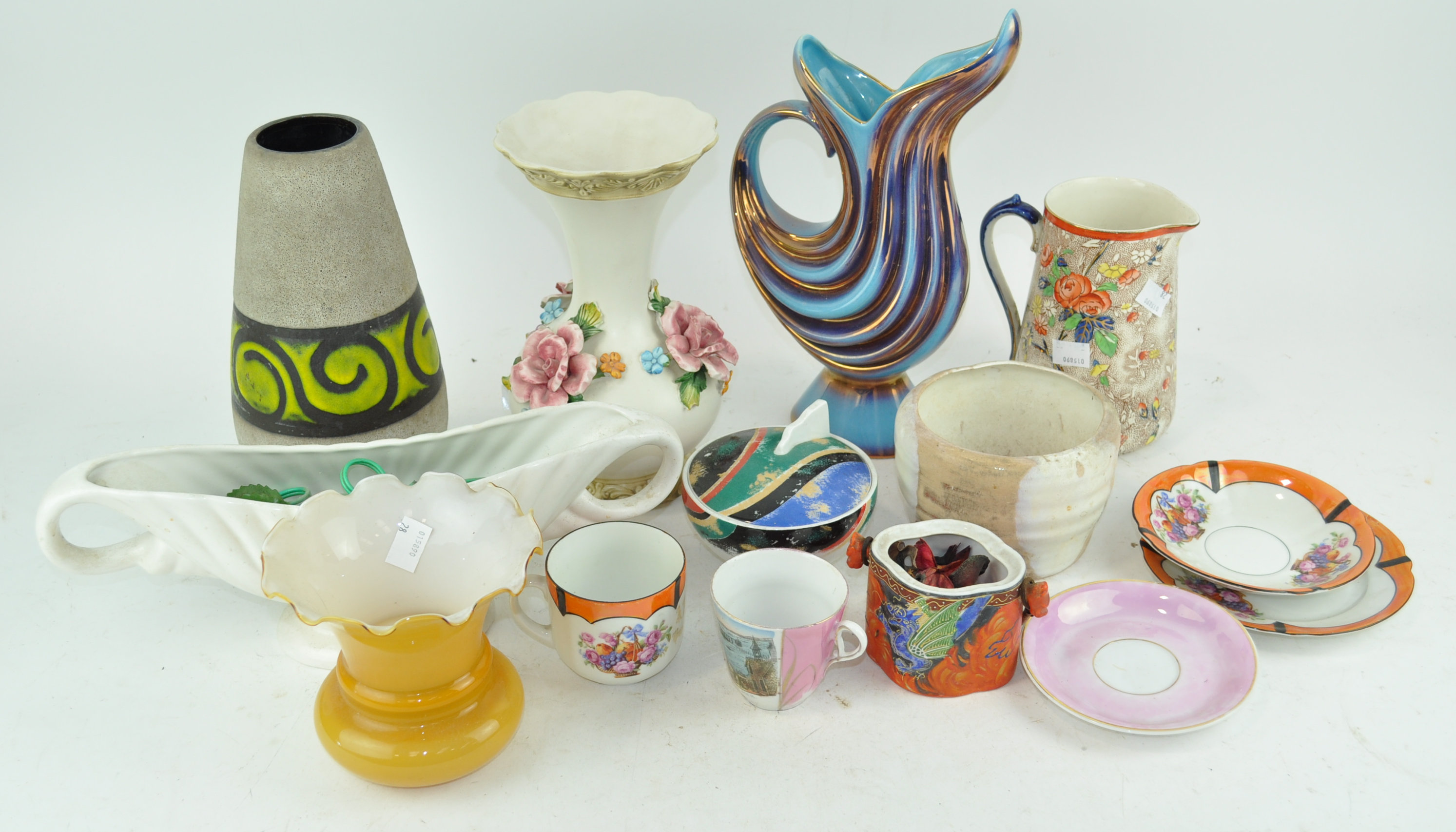A West German vase and other items